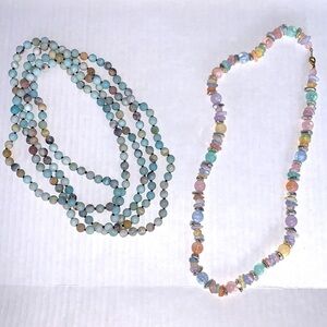 Two Beaded Necklaces Pastel Colors